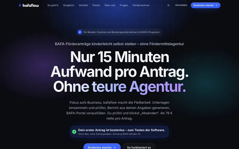 Startseite von bafaflow.de