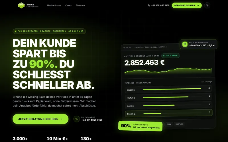 Startseite von salesfoerderung.de