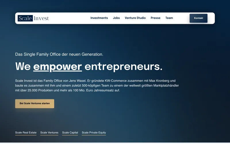 Startseite von scaleinvest.de
