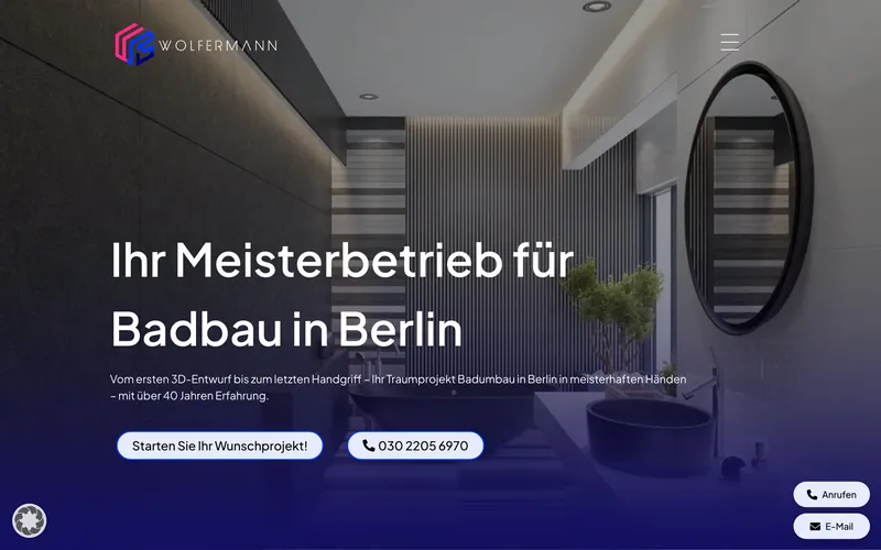 Startseite von sanitär-wolfermann.de